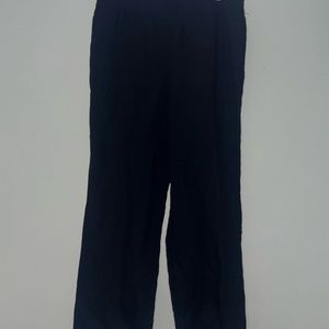 H&M Black Linen Wide Leg Pants